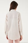 Regular Fit Uzun Kollu Dokulu Kadın Gömlek 6772799 TAŞ