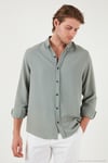 Regular Fit Uzun Kollu Düğmeli Yaka Erkek Gömlek CF25S116777 MİNT