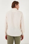 Regular Fit Uzun Kollu Düğmeli Yaka Erkek Gömlek CF25S116777 KREM