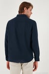 Regular Fit Uzun Kollu Düğmeli Yaka Erkek Gömlek CF25S116777 LACİVERT