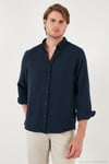 Regular Fit Uzun Kollu Düğmeli Yaka Erkek Gömlek CF25S116777 LACİVERT