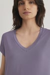 Regular Fit V Yaka Basic Kadın T Shirt 167714-70608 LİLA