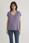 Regular Fit V Yaka Basic Kadın T Shirt 167714-70608 LİLA