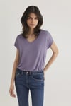 Regular Fit V Yaka Basic Kadın T Shirt 167714-70608 LİLA
