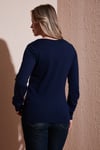 Regular Fit V Yaka Düğmeli Kadın Hırka 25K0781K1 LACİVERT