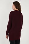 Regular Fit V Yaka Düğmeli Triko Örme Uzun Kadın Hırka 4615044 BORDO