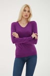 Regular Fit V Yaka Kadın Kazak 25K0778K1 MOR
