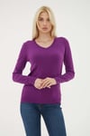 Regular Fit V Yaka Kadın Kazak 25K0778K1 MOR