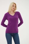 Regular Fit V Yaka Kadın Kazak 25K0778K1 MOR