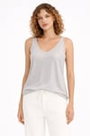 Regular Fit V Yaka Simli Kadın Atlet 26Y0292K1 GRİ