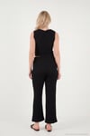 Regular Fit V Yaka Yelek-Pantolon Gofre Kadın Takım 5866484 SİYAH