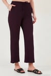 Regular Fit V Yaka Yelek-Pantolon Gofre Kadın Takım 5866484 BORDO