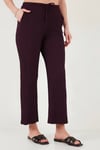 Regular Fit V Yaka Yelek-Pantolon Gofre Kadın Takım 5866484 BORDO