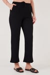 Regular Fit V Yaka Yelek-Pantolon Gofre Kadın Takım 5866484 SİYAH