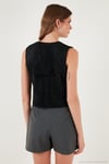 Regular Fit V Yaka Yumuşak Dokulu Düğmeli Kadın Yelek 4615241 SİYAH
