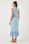 Regular Fit Volanlı Kolsuz Midi Kadın Elbise 611EL574 BEBE MAVİ