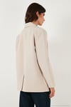 Regular Fit  Yaka Düğmeli Blazer Kadın Ceket 6839562 TAŞ