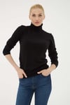 Regular Fit Yarım Balıkçı Yaka Triko Kadın Kazak 26K0780K1 SİYAH