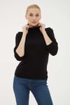 Regular Fit Yarım Balıkçı Yaka Triko Kadın Kazak 26K0780K1 SİYAH