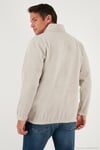 Regular Fit Yarım Fermuarlı Dik Yaka Yumuşak Dokulu Erkek Sweat 59060661 KUM