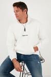 Regular Fit Yarım Fermuarlı Dik Yaka Yumuşak Dokulu Erkek Sweat 59060661 EKRU