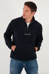 Regular Fit Yarım Fermuarlı Dik Yaka Yumuşak Dokulu Erkek Sweat 59060661 LACİVERT