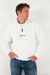 Regular Fit Yarım Fermuarlı Dik Yaka Yumuşak Dokulu Erkek Sweat 59060661 EKRU