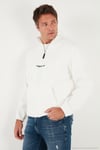 Regular Fit Yarım Fermuarlı Dik Yaka Yumuşak Dokulu Erkek Sweat 59060661 EKRU