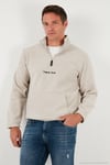 Regular Fit Yarım Fermuarlı Dik Yaka Yumuşak Dokulu Erkek Sweat 59060661 KUM