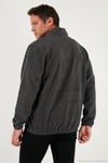 Regular Fit Yarım Fermuarlı Dik Yaka Yumuşak Dokulu Erkek Sweat 59060661 ANTRASİT