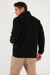 Regular Fit Yarım Fermuarlı Dik Yaka Yumuşak Dokulu Erkek Sweat 59060661 SİYAH