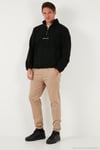 Regular Fit Yarım Fermuarlı Dik Yaka Yumuşak Dokulu Erkek Sweat 59060661 SİYAH