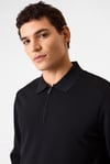 Regular Fit Yarım Fermuarlı Erkek Polo Yaka Kazak BTR4005000000 102 SİYAH
