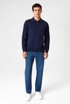 Regular Fit Yarım Fermuarlı Erkek Polo Yaka Kazak BTR4005000000 119 LACİVERT