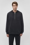 Regular Fit Yarım Fermuarlı Kapüşonlu Erkek Sweat 0S10209-71379 SİYAH