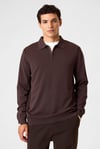 Regular Fit Yarım Fermuarlı Polo Yaka  Kazak Erkek Polo Yaka Kazak BTR4005000000 113 KOYU KAHVE
