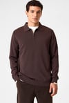 Regular Fit Yarım Fermuarlı Polo Yaka  Kazak Erkek Polo Yaka Kazak BTR4005000000 113 KOYU KAHVE