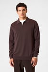 Regular Fit Yarım Fermuarlı Polo Yaka  Kazak Erkek Polo Yaka Kazak BTR4005000000 113 KOYU KAHVE