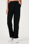 Regular Fit Yüksek Bel Bol Paça Kadın Pantolon 5861279 SİYAH