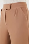 Regular Fit Yüksek Bel Bol Paça Kadın Pantolon 5861279 TABA