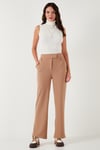 Regular Fit Yüksek Bel Bol Paça Kadın Pantolon 5861279 TABA