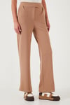 Regular Fit Yüksek Bel Bol Paça Kadın Pantolon 5861279 TABA
