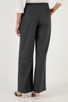 Regular Fit Yüksek Bel Bol Paça Pileli Palazzo Kadın Pantolon 611PL00198 ANTRASİT
