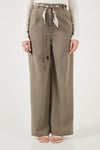 Regular Fit Yüksek Bel Düz Paça Fular Kemerli Kadın Pantolon 6923860 HAKİ