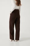 Regular Fit Yüksek Bel Düz Paça Fular Kemerli Kadın Pantolon 6923860 KAHVE