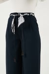 Regular Fit Yüksek Bel Düz Paça Fular Kemerli Kadın Pantolon 6923860 LACİVERT