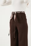 Regular Fit Yüksek Bel Düz Paça Fular Kemerli Kadın Pantolon 6923860 KAHVE