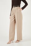 Regular Fit Yüksek Bel Düz Paça Kadın Pantolon 6923875 VİZON