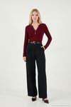 Regular Fit Yüksek Bel Düz Paça Kadın Pantolon 6923875 SİYAH