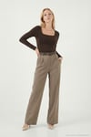 Regular Fit Yüksek Bel Düz Paça Kadın Pantolon 6923875 HAKİ